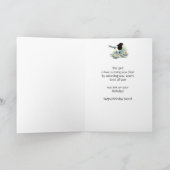 おもしろい友だち誕生日、マグパイ水彩鳥 カード (内部)