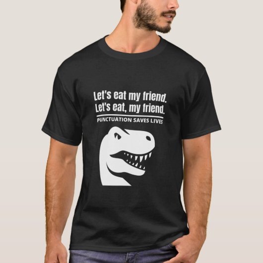 おもしろい友の食べ句読み物 Tシャツ (正面)