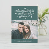 おもしろい友よモダンりクリスマスフォトグリーン シーズンカード (スタンド正面)