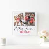 おもしろい友情カスタマイズ写真 スクエア壁時計 (ホーム)