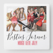 おもしろい友情カスタマイズ写真 スクエア壁時計 (正面)