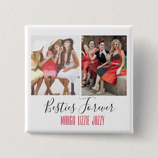 おもしろい友情カスタマイズ写真 缶バッジ (正面)