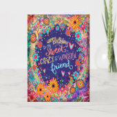 おもしろい友熱狂する人誕生日トレンディーフローラ カード (正面)