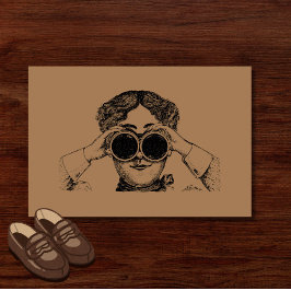 おもしろい反社会的な内向的な監視 ドアマット