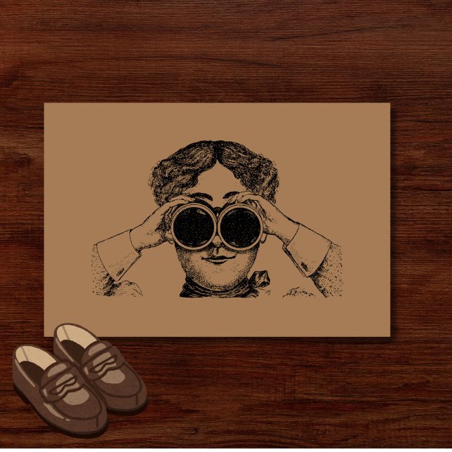 おもしろい反社会的な内向的な監視 ドアマット (Add humor and originality to your entrance with this funny "watching you" doormat!)