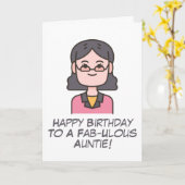 おもしろい叔母誕生日カード カード (黄色い花)