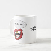 おもしろい口のウェディングマグ コーヒーマグカップ (正面左)