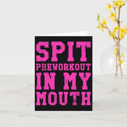 おもしろい口の中でプレワークアウトを吐くジムエクササイズウォー カード (黄色い花)