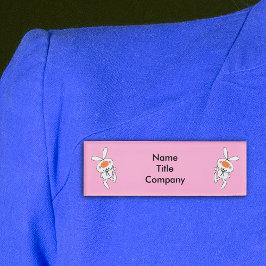 おもしろい口笛の白いバンニーをホットピンクに 名札