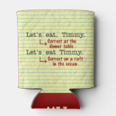 おもしろい句読点文法モノグラムの 缶クーラー (裏面)