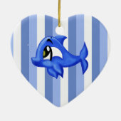 おもしろい可愛いイルカ漫画イラストレーション セラミックオーナメント (裏面)