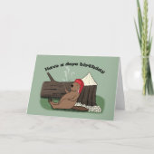 おもしろい可愛いカナダビーバーがドーピング誕生日 カード (正面)