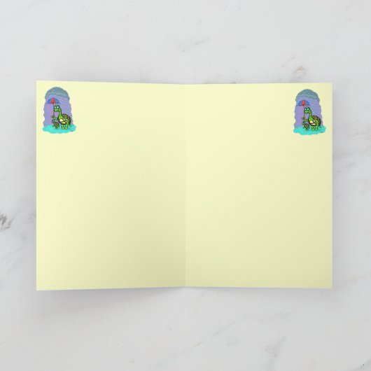 おもしろい可愛いカメ最高ののお母さんグリーティングカードデザイン カード (内部)