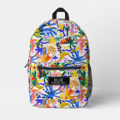 おもしろい可愛いカラフル姿の漫画パーソナライズされたの子 プリントバックパック (正面)