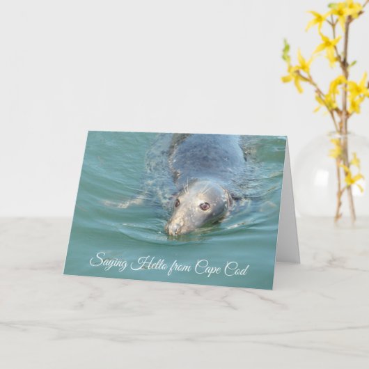 おもしろい可愛いシ恋しく思ールYouことわざHello Card カード (黄色い花)