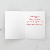 おもしろい可愛いドバーマンドッグクリスマスカード シーズンカード (内部)