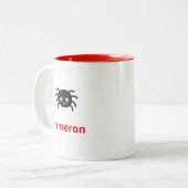 おもしろい可愛いパーソナライズされたクモ ツートーンマグカップ (正面左)