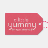 おもしろい可愛いピンクエレガントクパーソナライズされたギフトラベル ギフトタグ (正面(横))