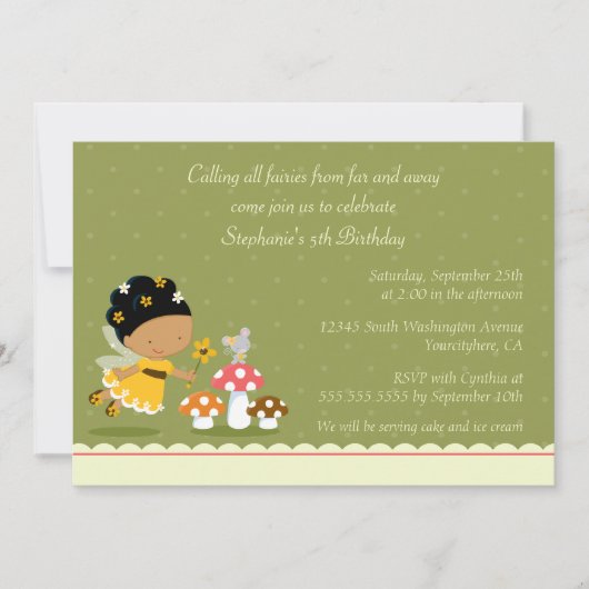 おもしろい可愛い女の子の誕生日パーティーの招待 招待状 (正面)