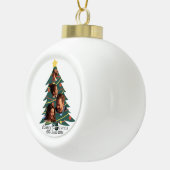 おもしろい可愛い家族モダン写真クリスマスオーナメント セラミックボールオーナメント (右)