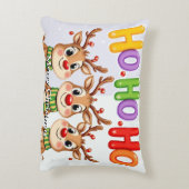 おもしろい可愛い家族モダン写真クリスマス アクセントクッション (裏面(縦))