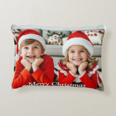 おもしろい可愛い家族モダン写真クリスマス アクセントクッション (裏面)