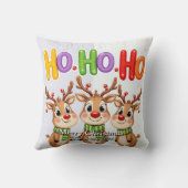 おもしろい可愛い家族モダン写真クリスマス クッション (裏面)