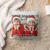 おもしろい可愛い家族モダン写真クリスマス クッション (ブランケット)