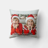 おもしろい可愛い家族モダン写真クリスマス クッション (裏面)