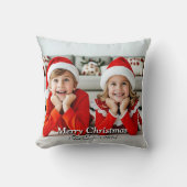 おもしろい可愛い家族モダン写真クリスマス クッション (正面)