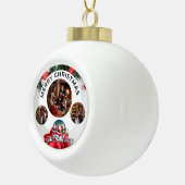 おもしろい可愛い家族モダン写真クリスマス セラミックボールオーナメント (右)