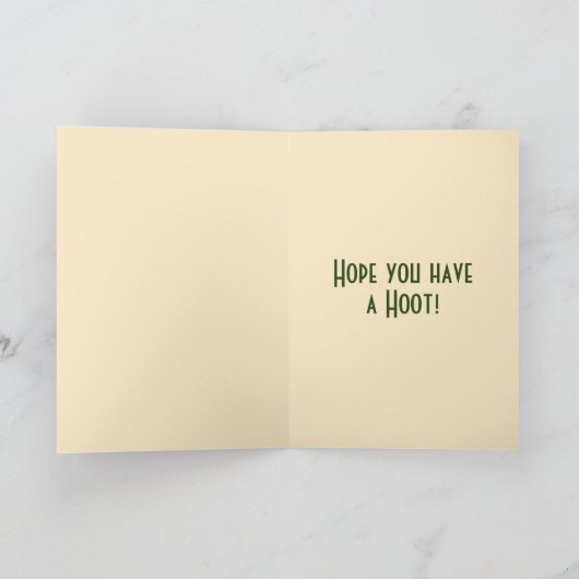 おもしろい可愛い恋しく思おふくろう カード (内部)