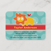 おもしろい可愛い漫画カラフル獅子のプロフィール写真 コーリングカード (正面)