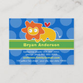 おもしろい可愛い漫画カラフル獅子のプロフィール写真 コーリングカード (正面)