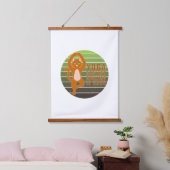 おもしろい可愛い猫ヨガ。ヨガおもしろいデザイン 吊り下げ型タペストリー (寝室)