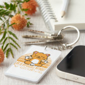 おもしろい可愛い猫ヨガ。ヨガおもしろい引用文 キーホルダー (正面右)