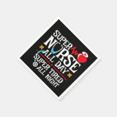 おもしろい可愛い疲れすごいたナースデイシフトナイト スタンダードカクテルナプキン (角)