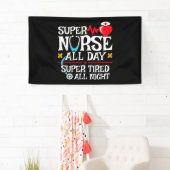 おもしろい可愛い疲れすごいたナースデイシフトナイト 横断幕 (インサイチュ)