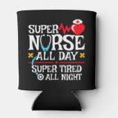 おもしろい可愛い疲れすごいたナースデイシフトナイト 缶クーラー (裏面)