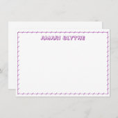 おもしろい可愛い紫縁どのノートカード ノートカード (正面/裏面)