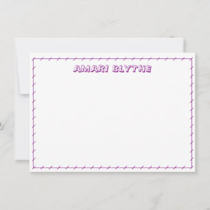 おもしろい可愛い紫縁どのノートカード ノートカード