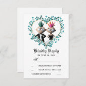 おもしろい可愛い結婚パンク 出欠カード (正面/裏面)