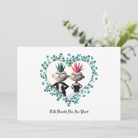 おもしろい可愛い結婚パンク 招待状 (スタンド正面)