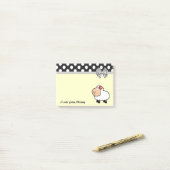 おもしろい可愛い羊ガーリー水玉模様モノグラム ポストイット (デスク上)