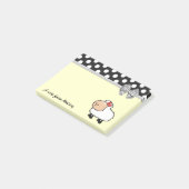 おもしろい可愛い羊ガーリー水玉模様モノグラム ポストイット (アングル)