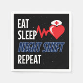 おもしろい可愛食べい睡眠夜間変速リピートナース スタンダードカクテルナプキン (正面)