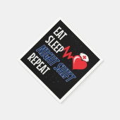 おもしろい可愛食べい睡眠夜間変速リピートナース スタンダードカクテルナプキン (角)