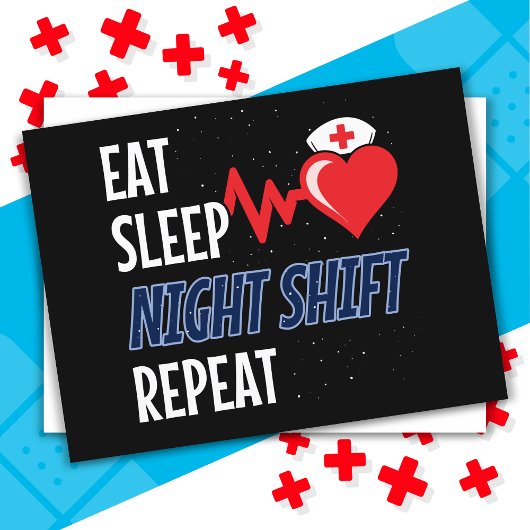 おもしろい可愛食べい睡眠夜間変速リピートナース ポストカード