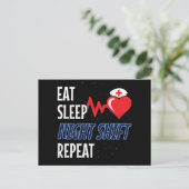 おもしろい可愛食べい睡眠夜間変速リピートナース ポストカード (スタンド正面)