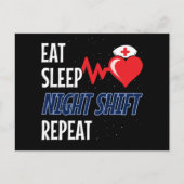 おもしろい可愛食べい睡眠夜間変速リピートナース ポストカード (正面)